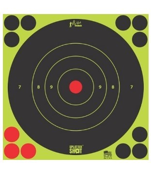 PROSHOT SPLATTER SHOT 8IN GREEN BULLSEYE TARGET - 6 QTY. PACK 8B-GREEN-6PK - Taurus Savings